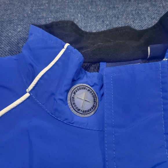 Warrior Sports Mens XL Royal Blue Windbreaker Full Zip Mesh Lined Jacket Piping - Picture 6 of 14